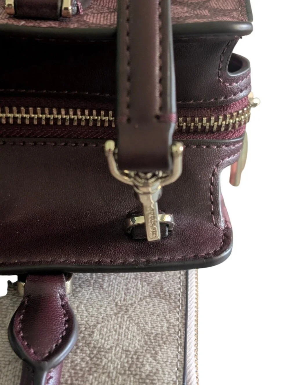 Kate Spade ♠️ New York Signature Spade Flower maroon Small Satchel Bag